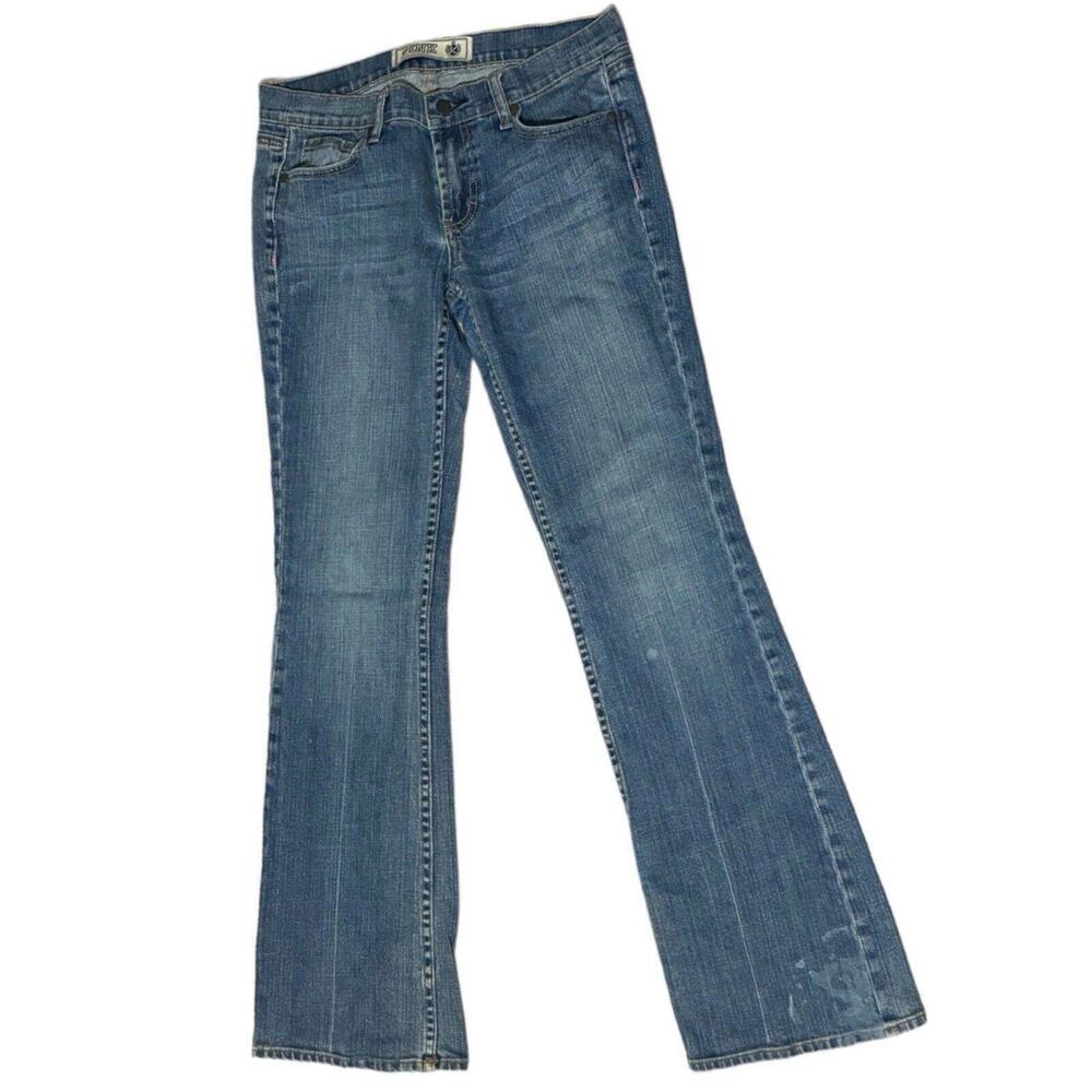Pink Victoria Secret Distressed Flare Low Rise Y2K Denim Jeans Women Size 8